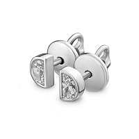 серьги из белого золота с бриллиантом 03-0100-00-710-02 фото дворец обручальных колец фото 1