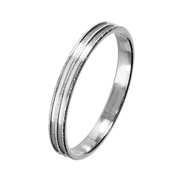 Обручальное кольцо из белого золота узкое 3 мм с гранями 210-000-556