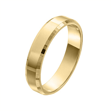 Обручальное кольцо шириной 4 мм из желтого золота 220-000-454
