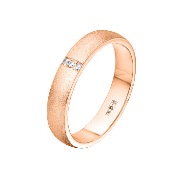 Обручальное кольцо из красного золота с бриллиантами 202-030-642