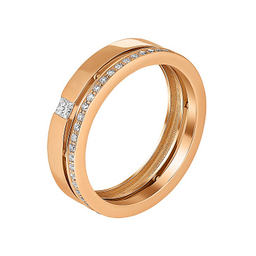 Обручальное кольцо с бриллиантовой дорожкой 911868Б 