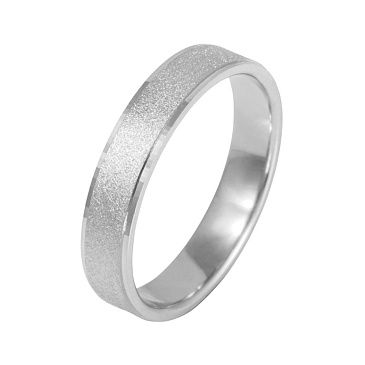 Обручальное кольцо матовое из белого золота шириной 5 мм 210-000-741